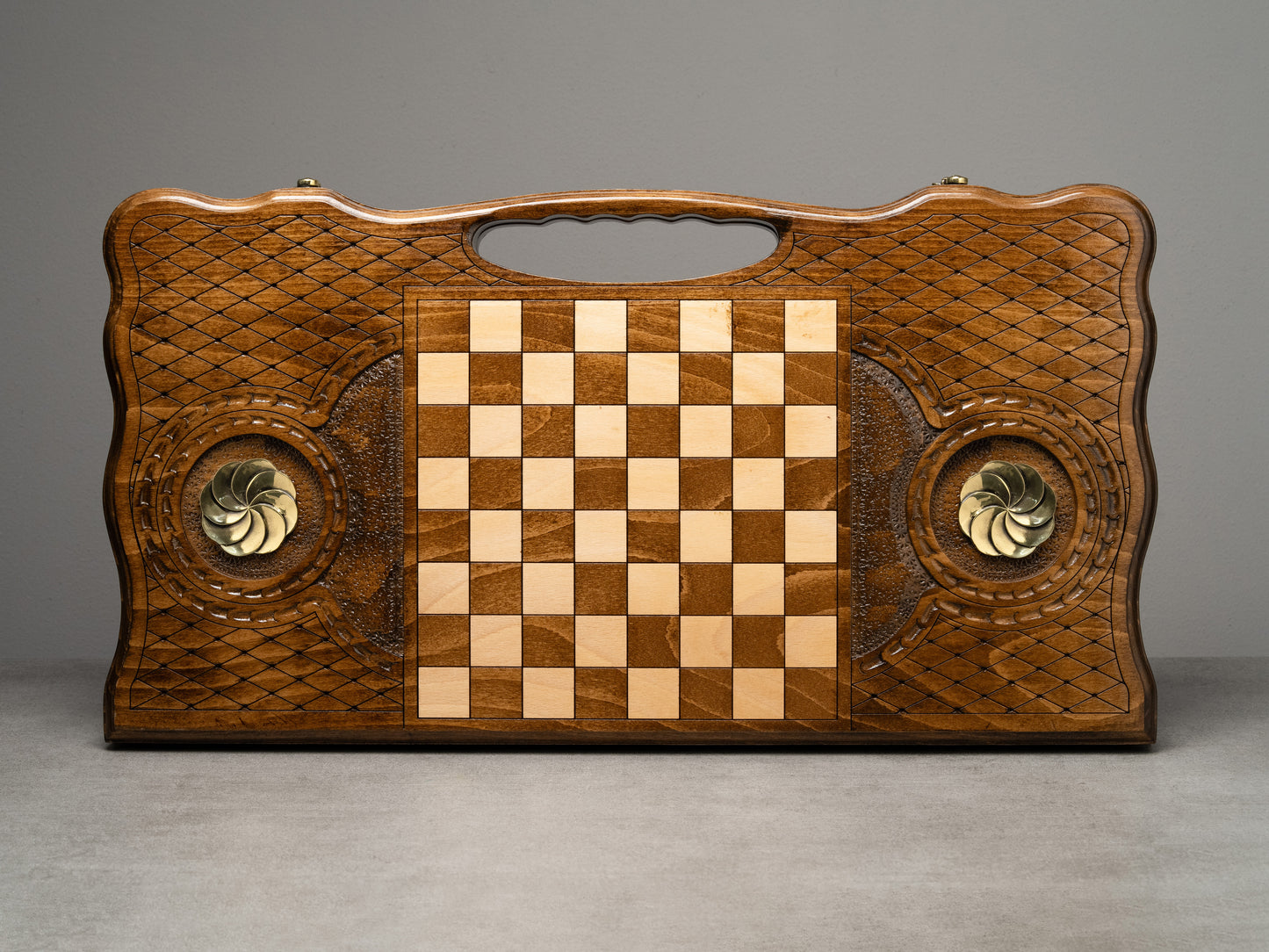 Luxury Backgammon Set – Armenian Eternity Symbol with Bronze Details - Unumperfectus