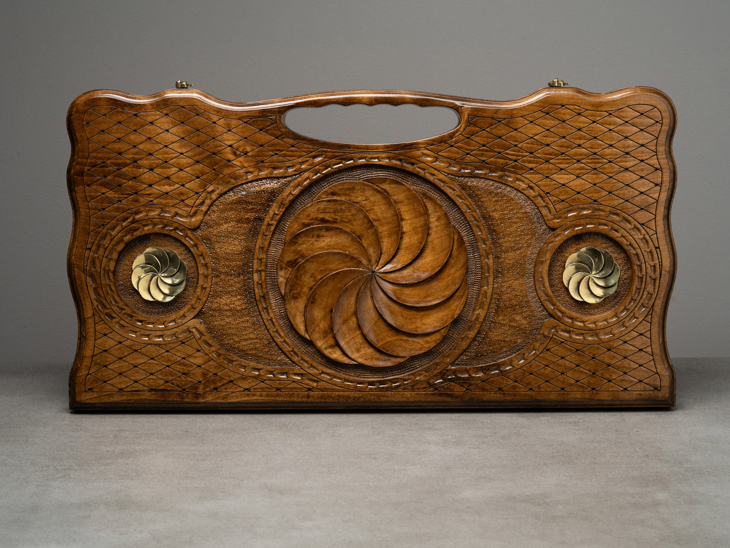 Luxury Backgammon Set – Armenian Eternity Symbol with Bronze Details - Unumperfectus