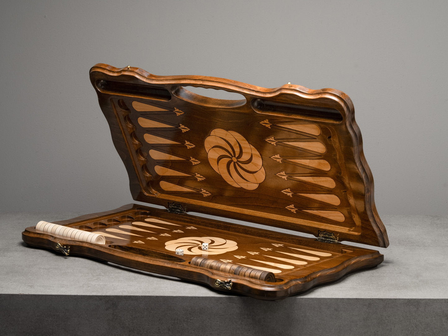 Luxury Backgammon Set – Armenian Eternity Symbol with Bronze Details - Unumperfectus