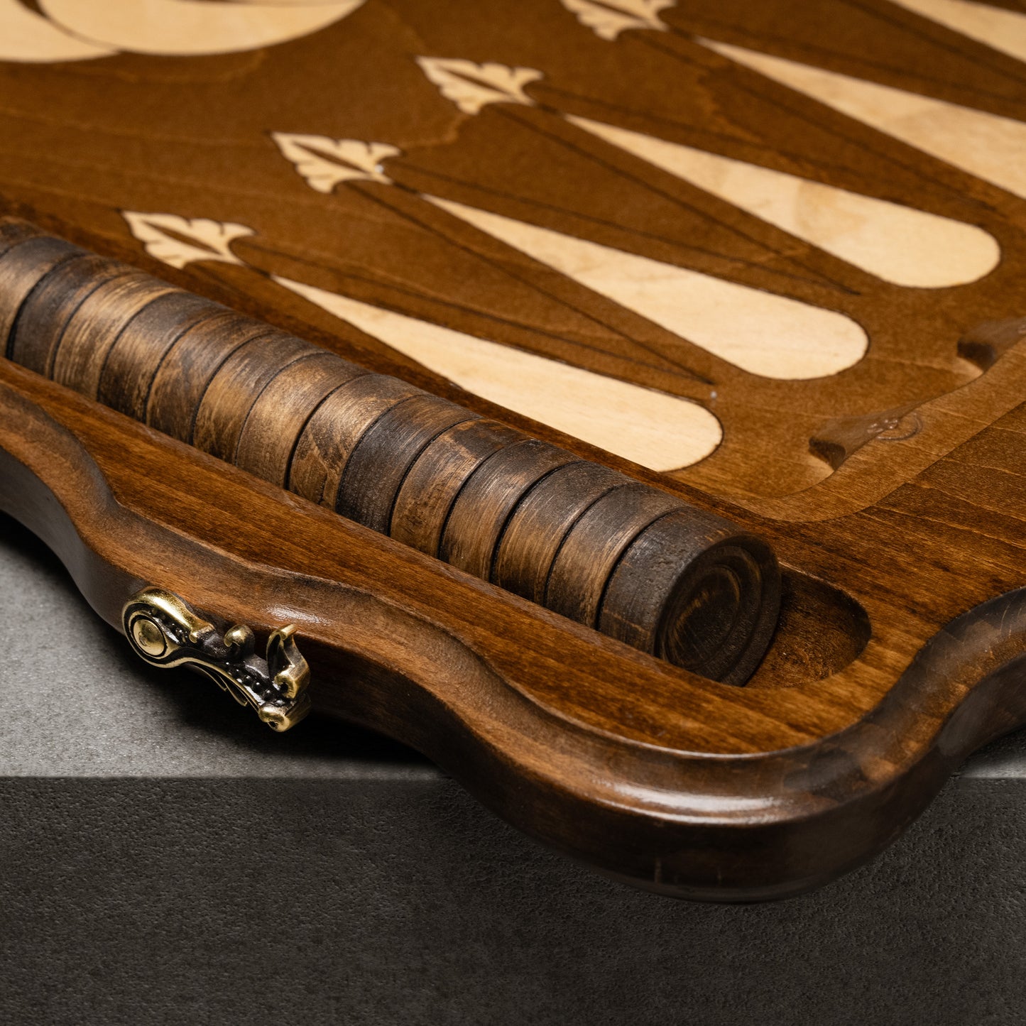 Luxury Backgammon Set – Armenian Eternity Symbol with Bronze Details - Unumperfectus