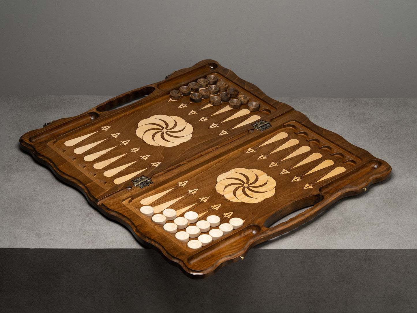 Luxury Backgammon Set – Armenian Eternity Symbol with Bronze Details - Unumperfectus