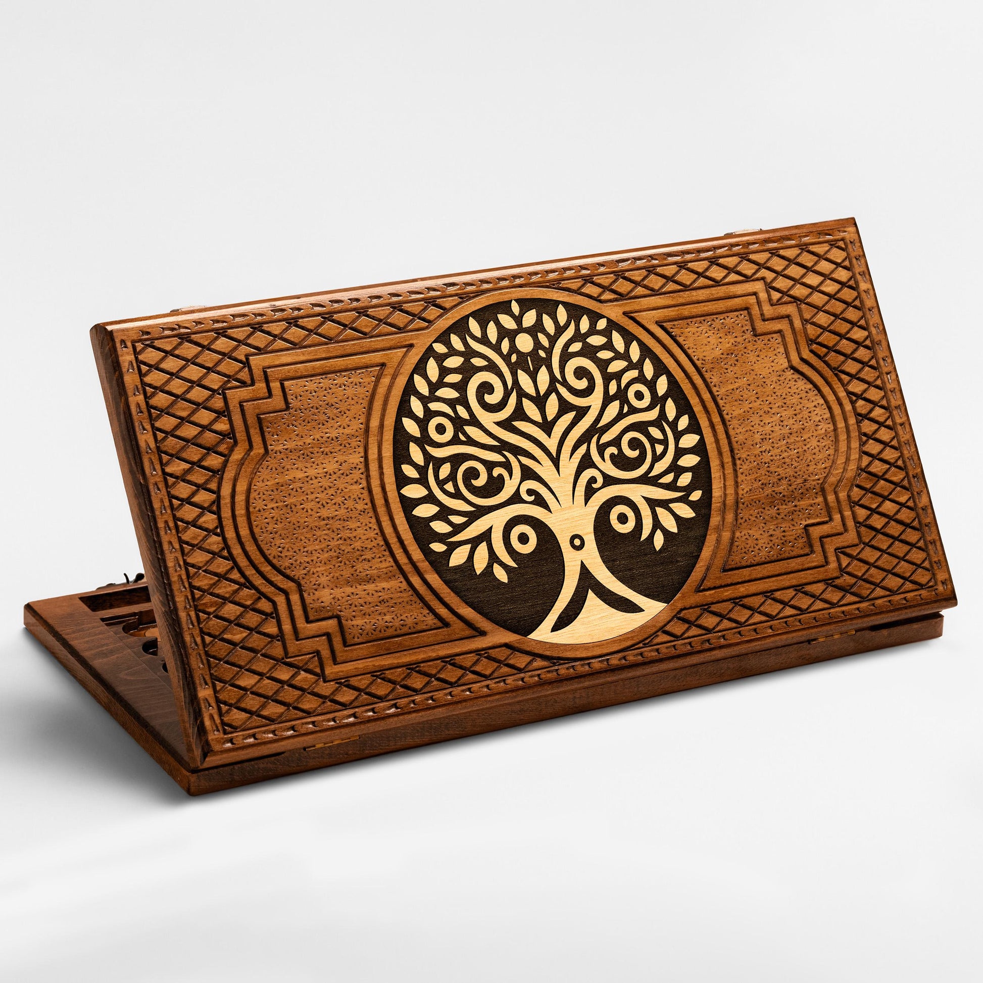 Luxury Backgammon Set – Elegant Tree Motif - Unumperfectus